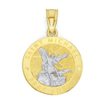 Solid 10k Gold Saint Michael Pendant, Patron Saint of Police Officers, Paramedics, and the Military, Religious Gifts