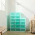 thumbnail image 5 of 24 Pack Shoe Boxes,Stackable Clear Shoe Boxes Flip Lid Shoe Boxes Boot Storage Organizer Shoe Cabinet & Shoe Cupboard for Homes, Cloakrooms for Storing Flats, Slippers, Casual Shoes (Green), 5 of 10