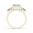 thumbnail image 2 of Angara Natural 3 Ct. Aquamarine with Tanzanite Three Stone Ring in 14K Yellow Gold for Women (Ring Size: 11.5), 2 of 11