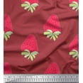 thumbnail image 1 of Soimoi Brown Cotton Duck Fabric Strawberry Fruits Print Fabric by the Yard 56 Inch Wide, 1 of 3