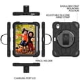 thumbnail image 2 of ELEHOLD Case for iPad mini (6th Generation), Heavy Duty Shockproof Case with Pencil Holder/Stand/Hand Strap/Shoulder Belt, Rugged Protective Cover for Boys Girls,Black, 2 of 10