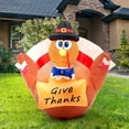 thumbnail image 3 of Inflatable Turkey 5ft Thanksgiving Inflatables Thanksgiving Decorations Outdoor Blow Up Built-in LED Lights with Tethers, Stakes,Thanksgiving Yard Decorations, 3 of 6