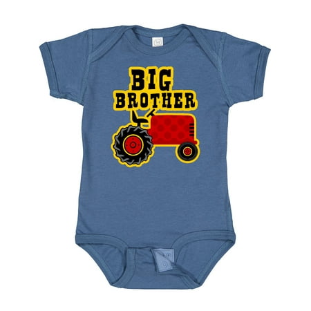 

Inktastic Red Tractor Big Brother Gift Baby Boy Bodysuit