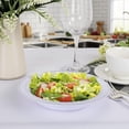 thumbnail image 4 of 120 Pack Tivkeber Disposable Plastic Bowls 12oz - Elegant White & Silver Trim for Salad, Soup, Dessert, BBQ, Weddings, Christmas, 4 of 4