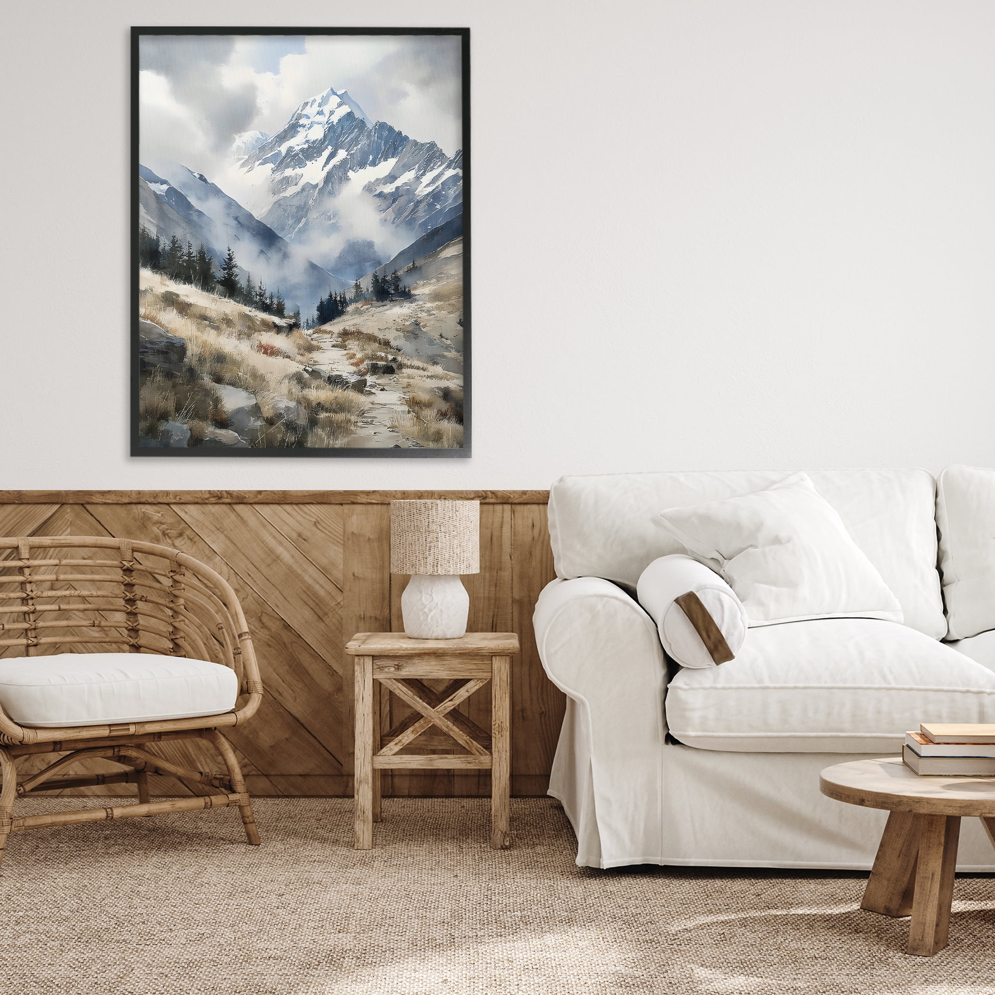 Stupell Industries Snow Caps Mountain Peaks Black Framed Giclee Art, design by Franklyn Gregory