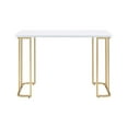 thumbnail image 3 of ACME Estie Wooden Top Writing Desk with Metal Sled Base in White and Gold, 3 of 5
