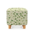 thumbnail image 2 of SCRAWLGOD St. Patrick's Day Shamrock Print Green Beige Stretch Ottoman Cover Square Ottoman Slipcovers for Foot Stool & Folding Storage Furniture Cover with Elastic Bottom for Home Decor, 2 of 7