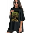 thumbnail image 3 of Plus Size Shirt for Women Black Tops for Women Short Sleeves Shirt for Women Tree T Shirt Crewneck Shirt for Women XS, 3 of 5