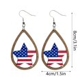 thumbnail image 3 of QIQUWOHUL Wooden Hollow Droplets American Independence Day Earrings July 4ths Sunflower Earrings, 3 of 9