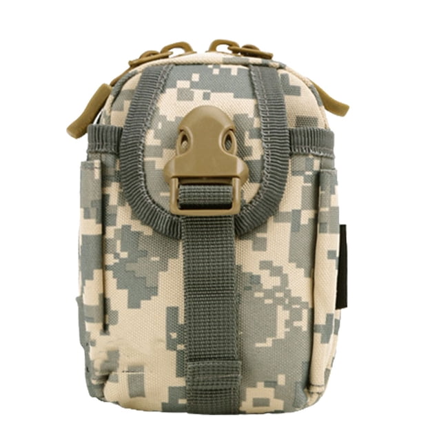 Advancent Accesorio pequeña bolsa impermeable al aire libre bolso de múltiples bolsillos teléfono pluma almacenamiento cintura bolsas paquete Escalada camuflaje gris