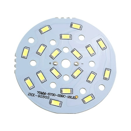 - 70mm Dia 9W 18 LEDs 5730 SMD Pure White Ceiling Light Aluminum Board