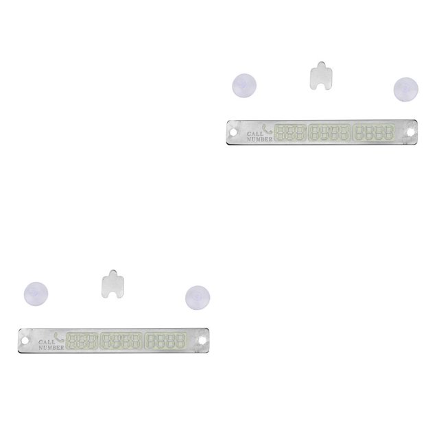 Kenally Tarjeta de estacionamiento luminosa Tarjeta de número de teléfono Aviso Ventosa al vacío Placa de plástico ABS Plata dorada Plata PC 1 2piezas Kenally CBP258811