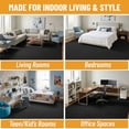 thumbnail image 4 of Ottomanson Area Rug Non-Slip Low Pile Stain Resistant Carpet, Solid Black, 7'10" x 23', 4 of 7