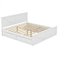 thumbnail image 4 of King Size Wooden Platform Bed Frame with Four Storage Drawers, King Storage Bed Frame with Headboard for Bedroom, Slatted Supports, No Box Spring Needed, 4 of 7