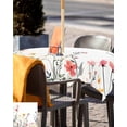 thumbnail image 5 of Fsddascl Spring Floral Outdoor Tablecloth - 54x54 Inch Square Dining Table Cover, Botanical Summer Flower Waterproof Outdoor Table Cloth with Umbrella Hole & Zipper for Picnic/Patio/Party, 5 of 7