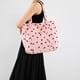 thumbnail image 5 of Bolsa de almacenamiento de pana estampada, de gran capacidad, con detalle de lona de fresa | Bolso de mano ligero y moderno para viajes, compras y uso diario., 5 of 6