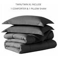 thumbnail image 4 of Comforter Set, Medium Weight - Down Alternative - Ultra Soft Microfiber - Twin/Twin XL Size 2 Pieces Set with 1 Comforter and 1 Pillow Sham (Twin/Twin XL, Dark Gray), 4 of 7
