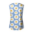 thumbnail image 5 of Camiseta sin mangas de encaje con estampado de mujer Camiseta sin mangas de empalme de cuello redondo Camiseta ligera y cómoda delgada OAVQHLG3B Store lin121212, 5 of 5