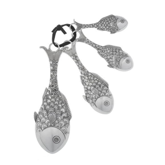 Ganz Juego De 4 Cucharas Medidoras De Pescado, Talla Única, Plata