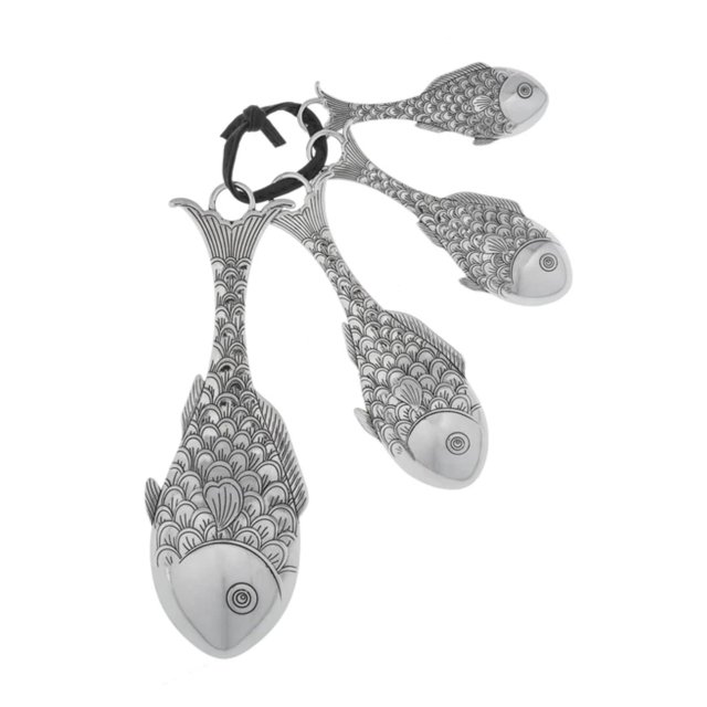 Ganz Juego De 4 Cucharas Medidoras De Pescado, Talla Única, Plata