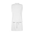 thumbnail image 4 of gljltg Dresses for Women Solid Color Cotton Linen Dresses Vintage Casual Loose Relaxing Travel Maxi Dress Short Sleeved Crew Neck Pleated Dress Skirt, 4 of 9
