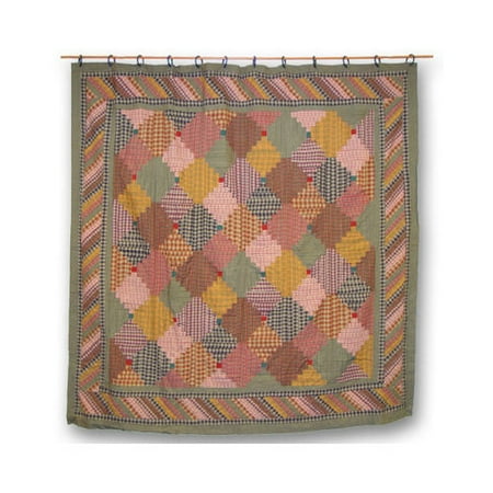Patch Magic Harvest Log Cabin Cotton Shower Curtain