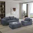 thumbnail image 3 of Modular L-Shaped Sectional Sofa, 101" Convertible Corduroy Couch with Spacious Chaise Lounge, No Assembly Needed, Flexible Layout for Living Room, Apartment, Gray, 3 of 9