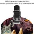thumbnail image 4 of Square 2Pack PU Leather Abstract Rhinoceros Cruise Luggage Tag with Privacy Cover and Name ID Tag for Travel Handbags Backpacks Luggage Tags, 4 of 6