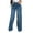 Dark Blue, variant on Jamicy Womens Jeans with Pockets High Waisted Straight Ankle Wide Leg Ripped Jeans Frayed Hem Stretchy Capri Denim Pants