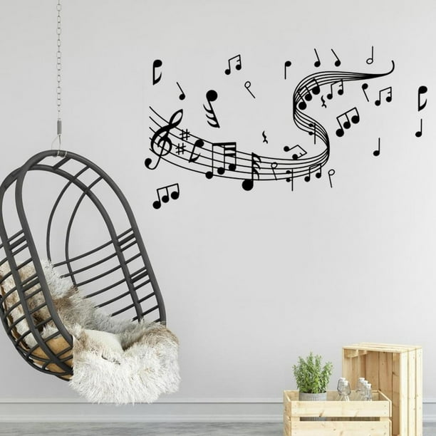 Sticker autocollant décoratif, illustration des notes de musiques