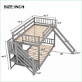 thumbnail image 5 of Twin Over Twin Bunk Bed with Convertible Slide & Stairway - Solid Wood & MDF, Space-Saving Gray Finish for Second Bedroom, 5 of 13