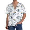 thumbnail image 7 of Lsque Music Shark print Men's Cuban Collar Short Sleeve Shirt Summer Beachwear Casual Button Down Fashionable Vacation Leisure Shirt-Medium, 7 of 7