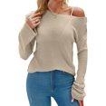 thumbnail image 4 of Long Sleeve Women's Casual Tulle Top Blouse Lightweight Knit Pullover Sweater, 4 of 6