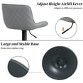 thumbnail image 6 of YOUNIKE Bar Stools Set of 2 PU  Leather Soft Cushion Adjustable Swivel Counter Stools Pub Chairs, Gray, 6 of 11