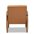 thumbnail image 4 of Bowery Hill Mid-Century Faux Leather/Wood Office Chair in Walnut Brown, 4 of 8