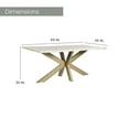 thumbnail image 3 of Hanover Alicante 69-In. Acacia Wood Dining Table | Modern Live Edge Design | For Dining Room or Kitchen | White Top with Gold Legs, HDR012-WHT, 3 of 8