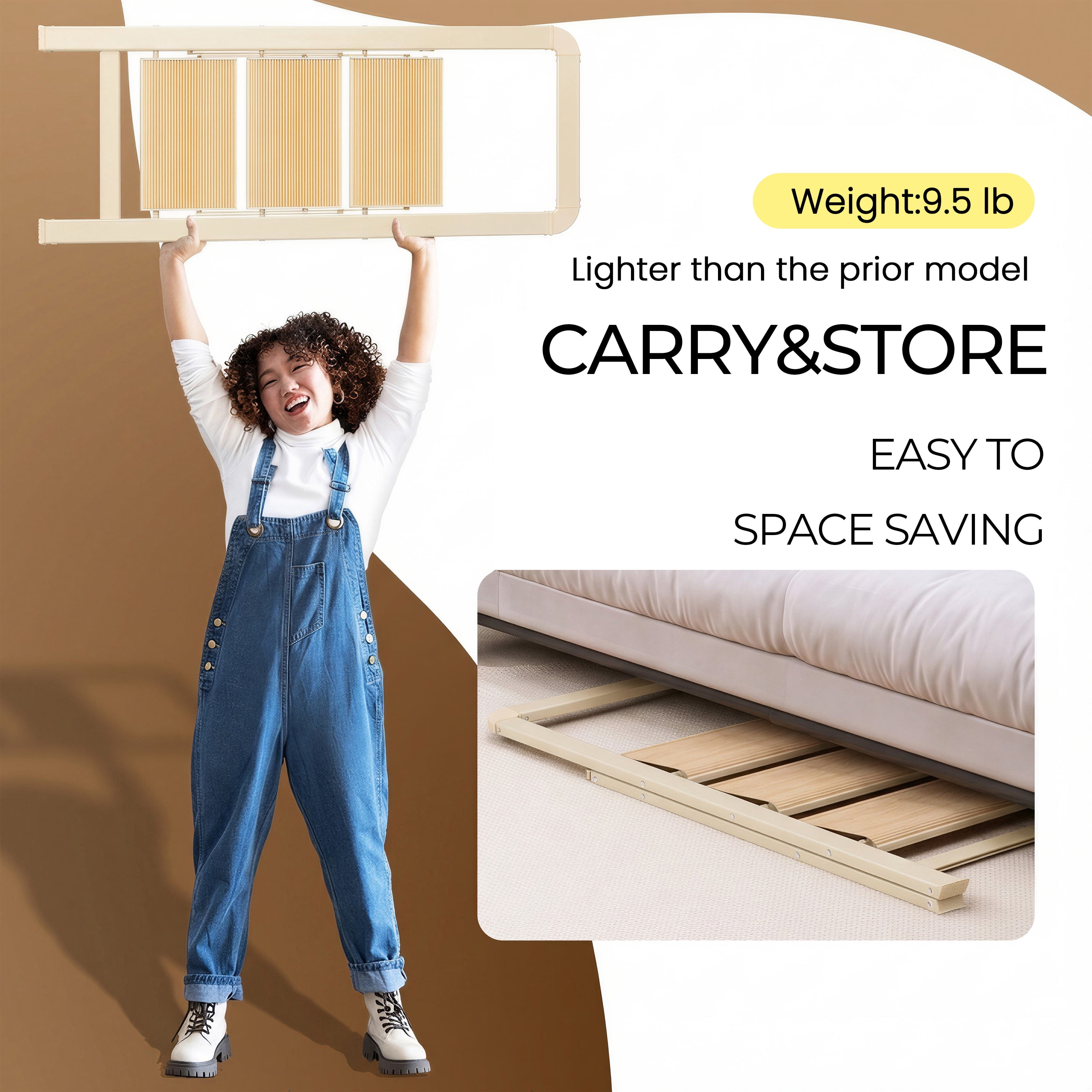 3 Step Folding Ladder 450 lbs Capacity Aluminum Alloy with Handrails Non-Slip for Home Kitchen Garage
