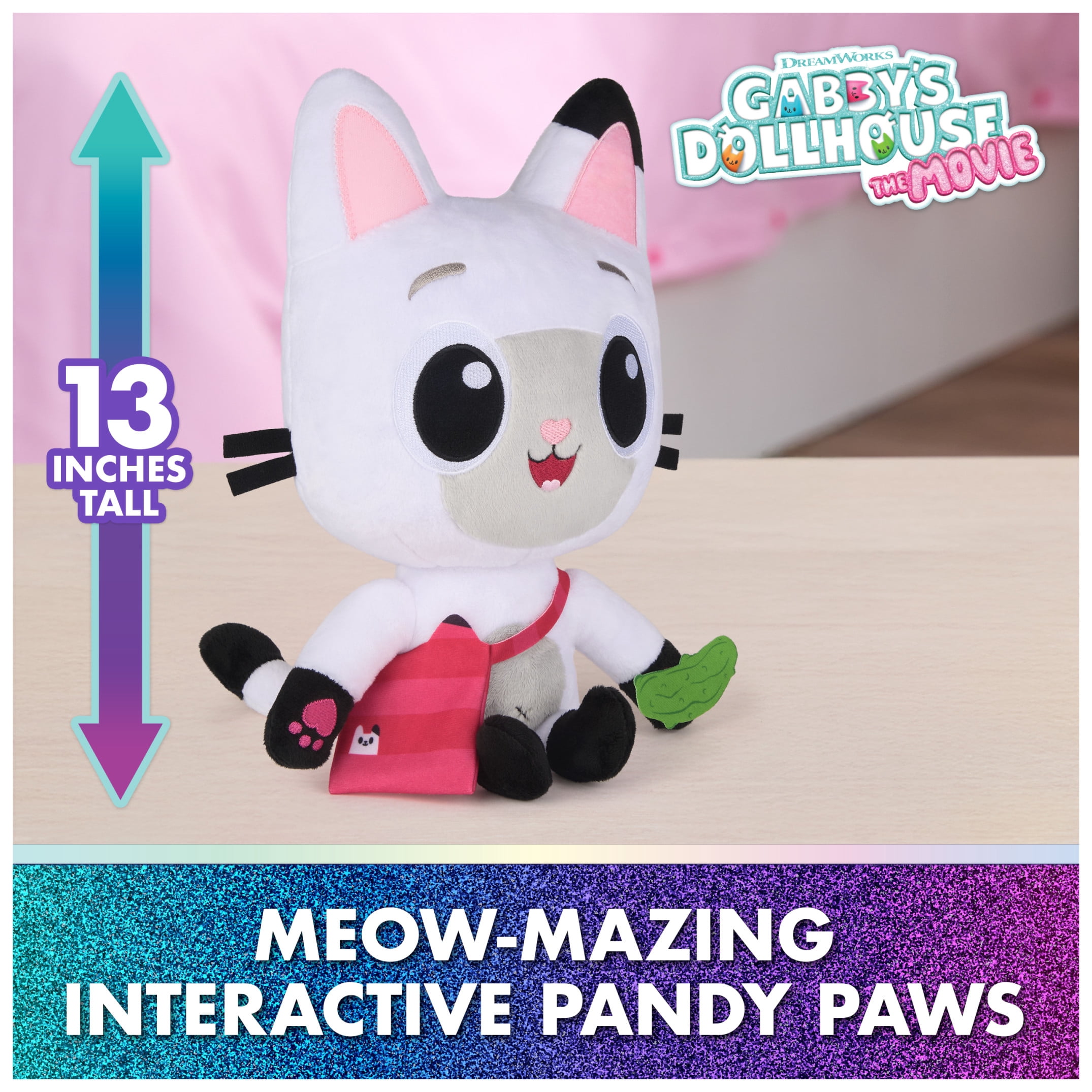 Gabby's Dollhouse: The Movie, Meow-mazing Interactive Pandy Paws Plush with Accessories for Kids 3+