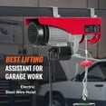thumbnail image 2 of KFFKFF Electric Hoist, 880 lbs Lifting Capacity, 850W 110V Electric Steel Wire Winch with 14ft Wired Remote Control, 40ft Single Cable Lifting Height & Pure Copper Motor, for Garage Warehouse Factory, 2 of 9