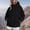 Black, variant on IUYRTFE Women's Hooded Windbreaker Jacket with Zipper and Snap Button Placket Lightweight Water Resistant Outdoor Coat for Hiking Travel and Daily Wear