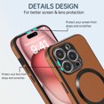 thumbnail image 6 of Magnetic Case for iPhone 12, Support Car Mount, Compatible with Magsafe, with Built-in Invisible Kickstand, Slim Hybrid Shockproof Protective Phone Cover for iPhone 12, Brown, 6 of 8