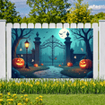 thumbnail image 5 of Halloween Theme Decorative Banner Spooky Atmosphere Jack o Lanterns Gate Design for Outdoor Decorating Holiday Party Night, 5 of 5