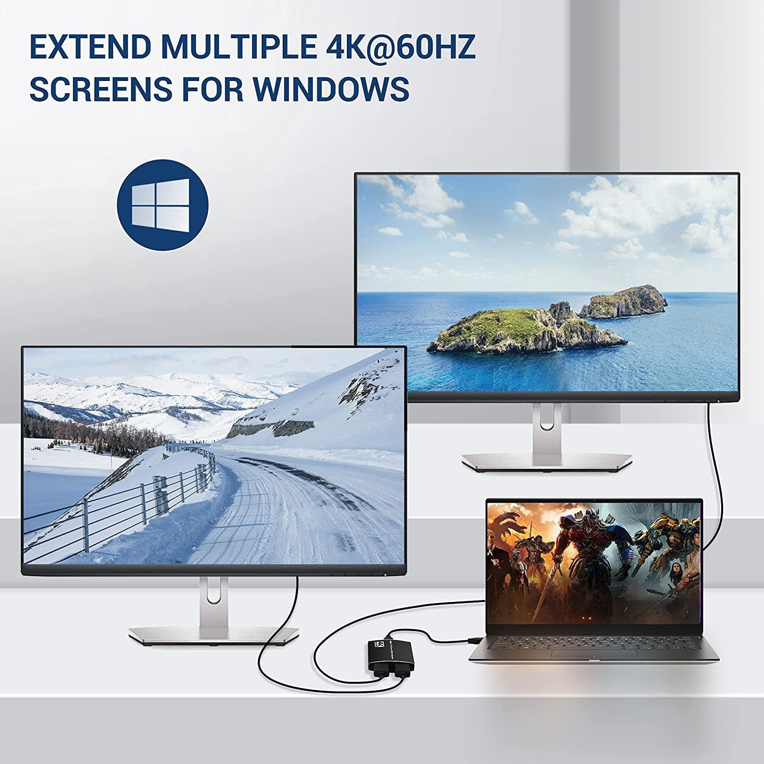 4K @60Hz USB C to Dual HDMI Moniter Docking Stations Adapter,Thunderbolt 3 to HDMI for MacBook,MacBook Pro 2020/2019/2018 Apple iMac,iMac Pro,Google Chromebook Pixel,Samsung,Dell,Asus,Hp and More
