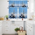 thumbnail image 3 of Lake Stone Kitchen Curtains Valances and Tiers Set of 3 Overlay with Vases Zen Buddhism Tier Curtains and Valance with Rod Pocket for Small Windows, 27.5"x36", 3 of 9