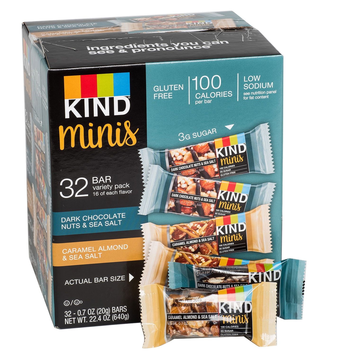 KIND Minis Dark Chocolate Nuts & Sea Salt & Caramel Almond & Sea Salt Var 220-00799