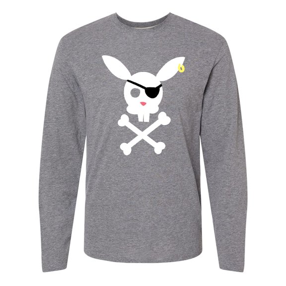 Inktastic Cute Easter Pirate Bunny with Eyepatch and Earring Long Sleeve T-Shirt