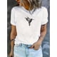 thumbnail image 1 of Camiseta de mujer de verano con Cuello Redondo1pc Women'S Casual Polyester T-Shirt with Abstract Hummingbird Print, Round Neck, Short Sleeve, Comfortable Knit Fabric, Fashionable Animal Pattern Top, 1 of 7