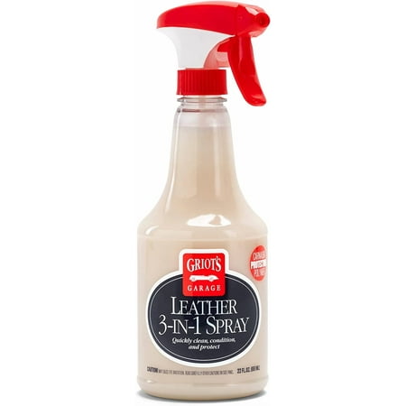 Griot’s Garage Leather 3-in-1 Spray, Cleaner and Conditioner for Leather and Vinyl, Car Seats and Vehicle Interior, uck, RV, Boats, and Home, 10963, 22 oz