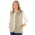 thumbnail image 2 of Collections Etc Women's Snap Front and Cinch Back Sleeveless Vest with Front Slant Pockets - Flattering Layering Piece for Outfit, Khaki, X-Large, 2 of 4