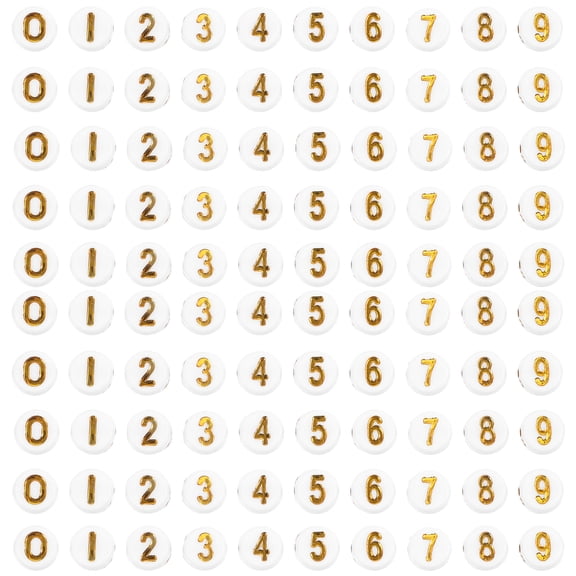 OUNONA 100 Pieces Acrylic Number Beads for Jewelry Making, Bracelet Crafting, Loose Number Beads for Crafts